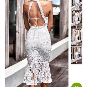 Venidress Sonia backless white dress NWT